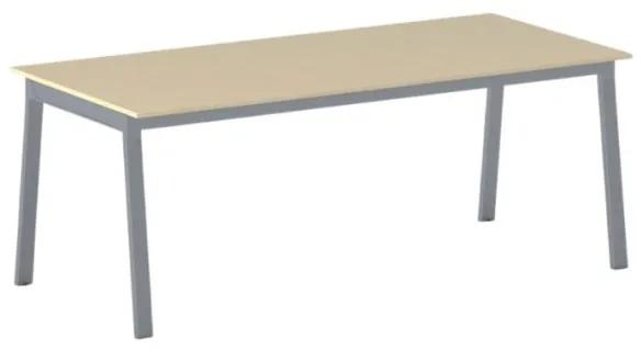 Kancelársky pracovný stôl PRIMO BASIC, sivostrieborná podnož, 2000 x 900 mm, breza