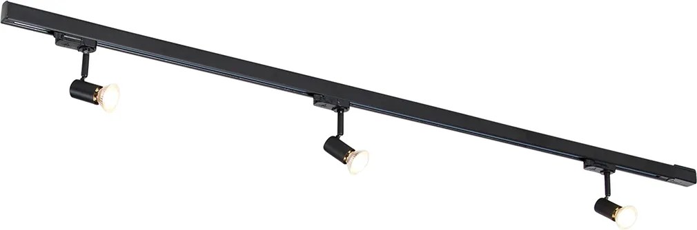 Moderný koľajnicový systém čierny 3-svetlo 3-fázový pravý - Jeany