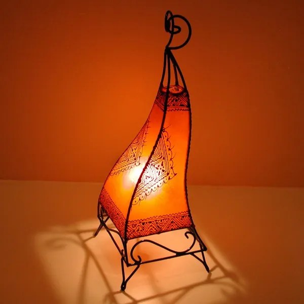 Orientálna rohová lampa Ibis 60cm oranžová