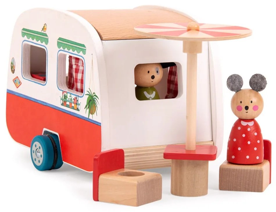 Drevené autíčko La Grande Famille Caravan – Moulin Roty