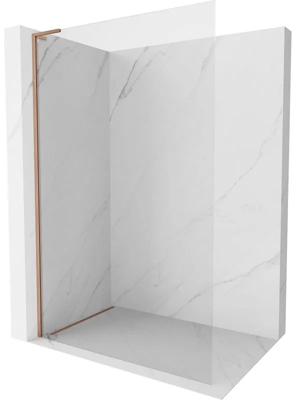 Mexen, Mexen Kioto-X L sprchová stena 60 x 200 cm, transparentná 10 mm, brúsená meď - 800-060-107-65-00-X