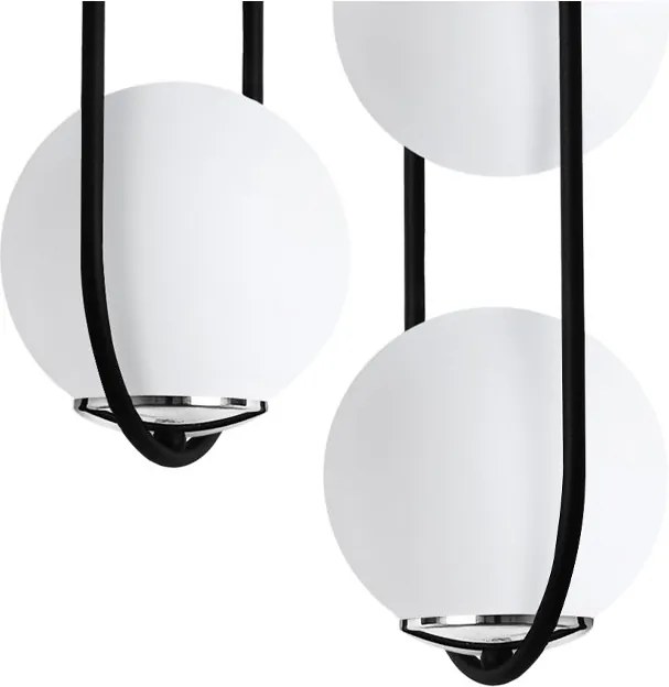 Závesné svietidlo Florence, 2x biele sklenené tienidlo, b/ch, U