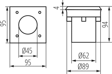Kanlux 18192 - LED vonkajšie nájazdové svietidlo GORDO LED/1W/230V 9,5x9,5 cm IP67 nerezová oceľ