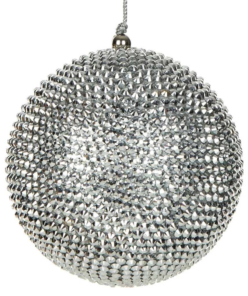 VIANOČNÁ BANKA NA STROMČEK SADA 4 KS (FI) 10CM STRIEBORNÁ