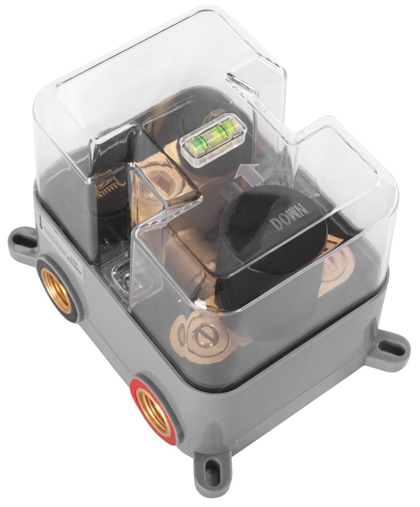 Rea Lungo, podomietková termostatická sprchová sada + BOX, čierna matná, REA-P8549