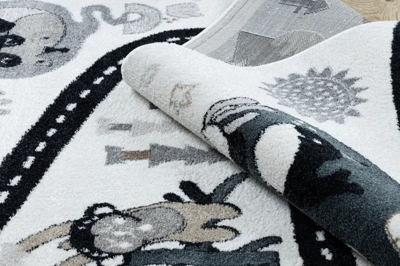 Dywany Łuszczów, Detský kusový koberec Fun Route Street animals cream, 160x220, béžová, detská izba