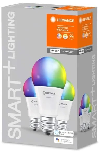 SADA 3x LED RGBW Stmievateľná žiarovka SMART+ E27/9,5W/230V 2700K-6500K - Ledvance