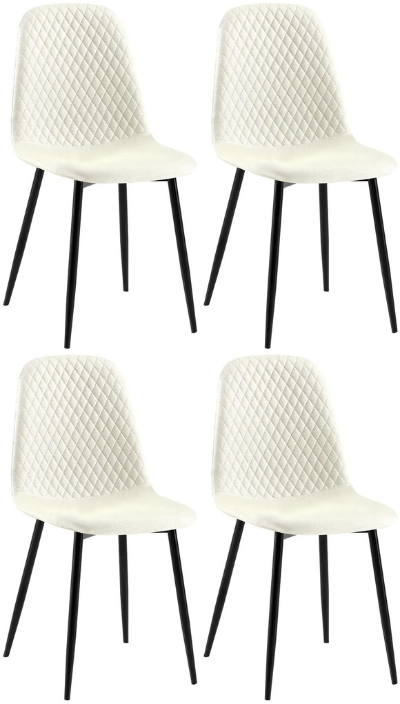 4x Stolička Giverny látka - krémová