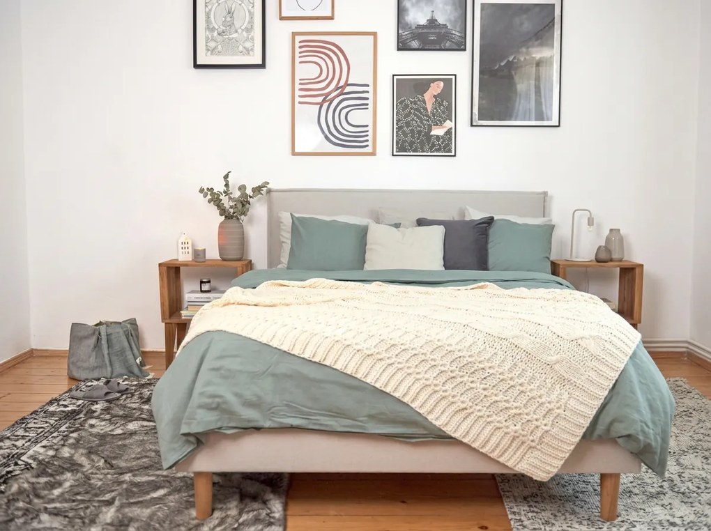 Bavlnené obliečky CALMORA šalviovo zelené Rozmer obliečky: 2 ks 70 x 90 cm | 160 x 200 cm