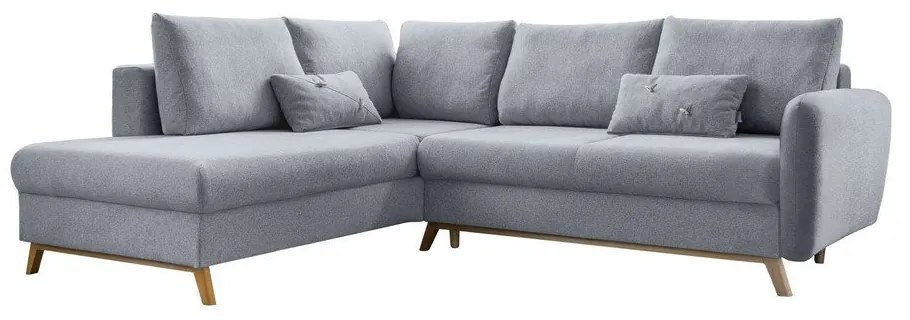 Svetlosivá rozkladacia rohová pohovka Miuform Scandic Lagom L, ľavý roh