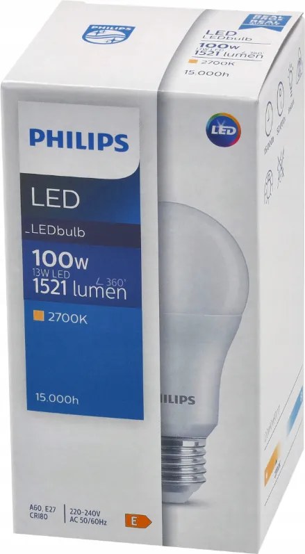 LED žiarovka PHILIPS E27 a60 13w 1521lm 2700k - tepla biela