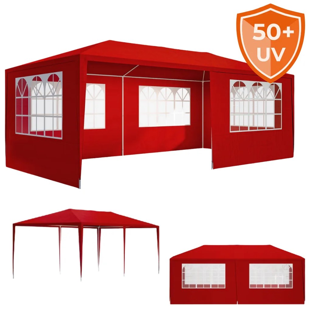 Párty stan NEAPOL, 3x6m, červená Jurhan