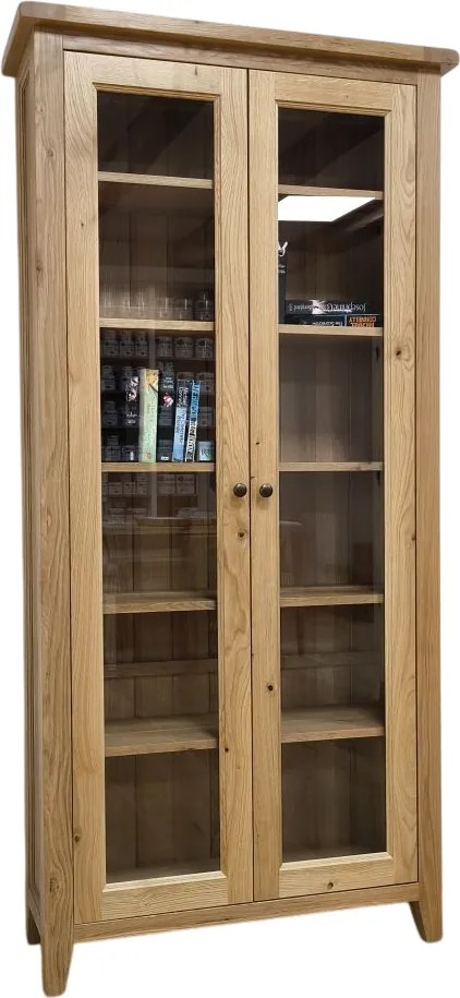 Vitrína s 5 drevenými poličkami, 100x43x180 cm