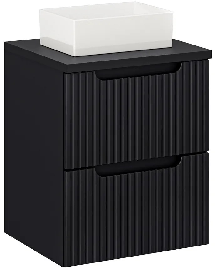 Závěsná skříňka Nova Black Gaja I s deskou a umyvadlem 50 cm černá