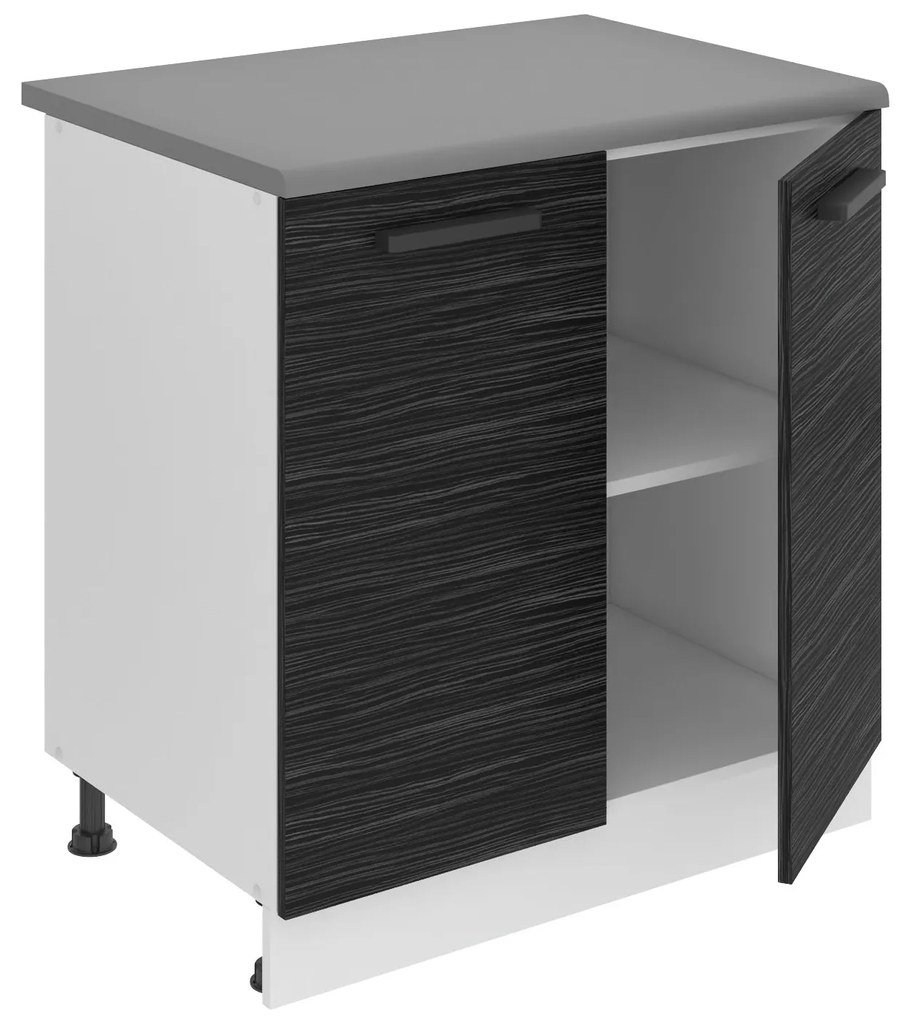 Kuchynská skrinka Belini Premium Full Version spodná 80 cm eben kráľovský s pracovnou doskou