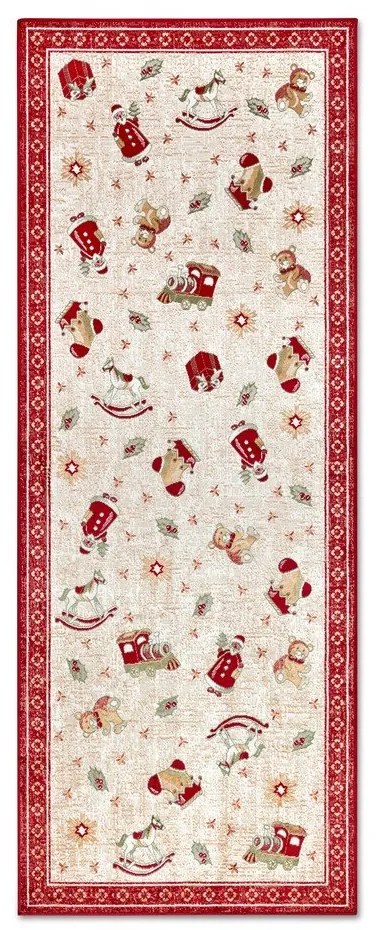 Červený behúň s vianočným motívom s prímesou bavlny 80x200 cm Toy's Delight Red Christmas – Villeroy&amp;Boch
