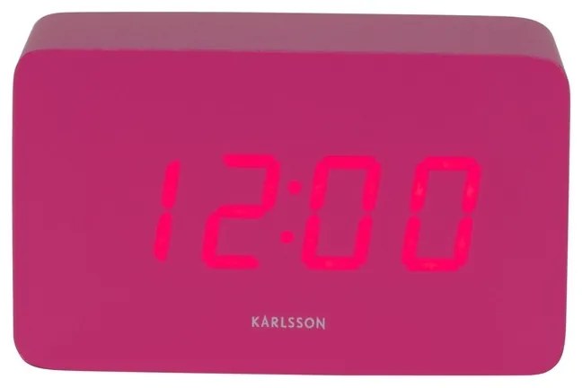 Karlsson 5983BP dizajnové LED hodiny s budíkom ružová, 10 cm