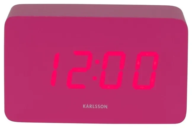 Karlsson 5983BP dizajnové LED hodiny s budíkom ružová, 10 cm