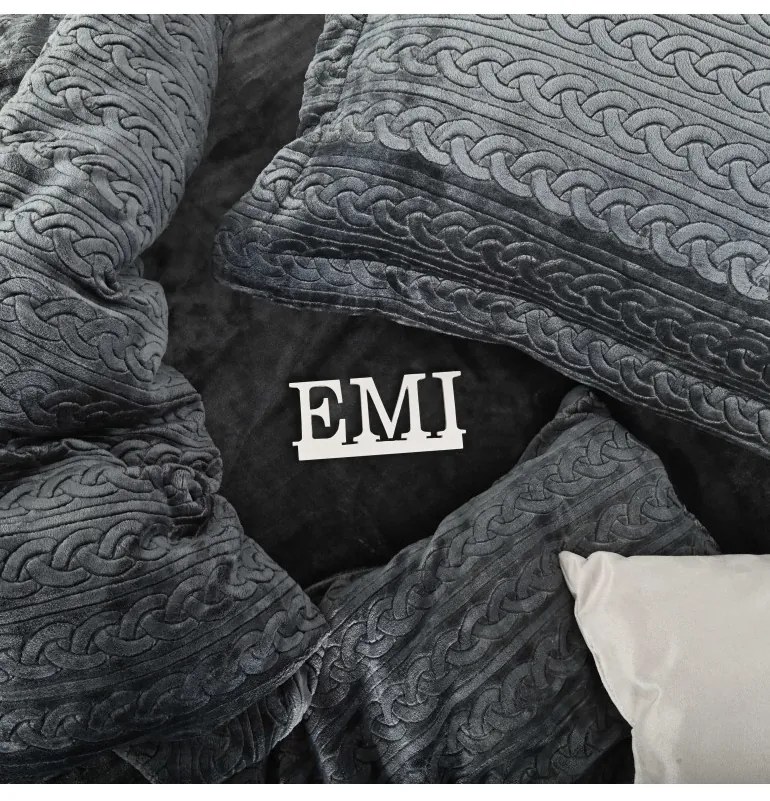 Obliečky z mikroplyšu Banu sivé EMI, Štandardný set jednolôžko obsahuje 1x 140x200 + 1x 70x90