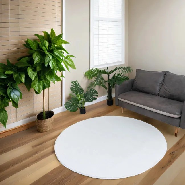 Koberec RABBIT 3D biely kruh