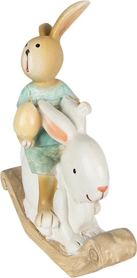 Dekorácia socha králik na hojdacom králikovi - 10*4*11 cm
