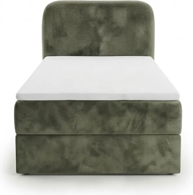 Čalúnená posteľ boxspring FORENA 90x200 cm tmavozelená Matrac: Bonell pružinová matrac