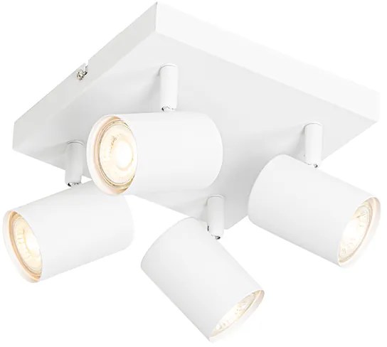 Moderné stropné svietidlo biele 4-svetlové nastaviteľné štvorcové - Jeana