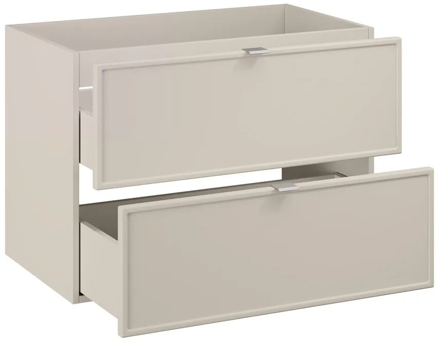 Závěsná skříňka Bella Cashmere s deskou 80 cm kašmírová/dub artisan
