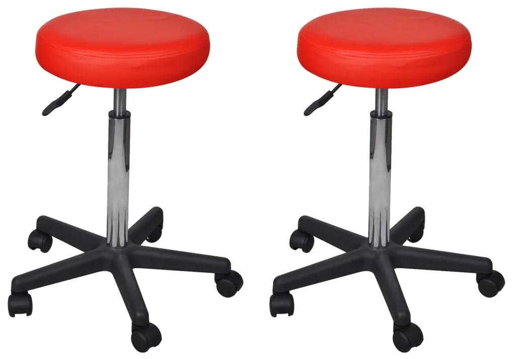 vidaXL Kancelárske stoličky 2 ks červené 35,5x98 cm umelá koža