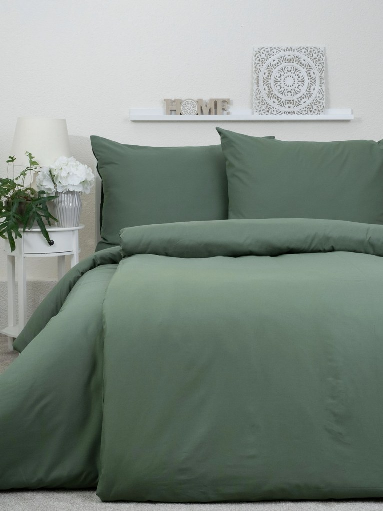 Predĺžené bavlnené obliečky Renforcé – Jasmine olivová