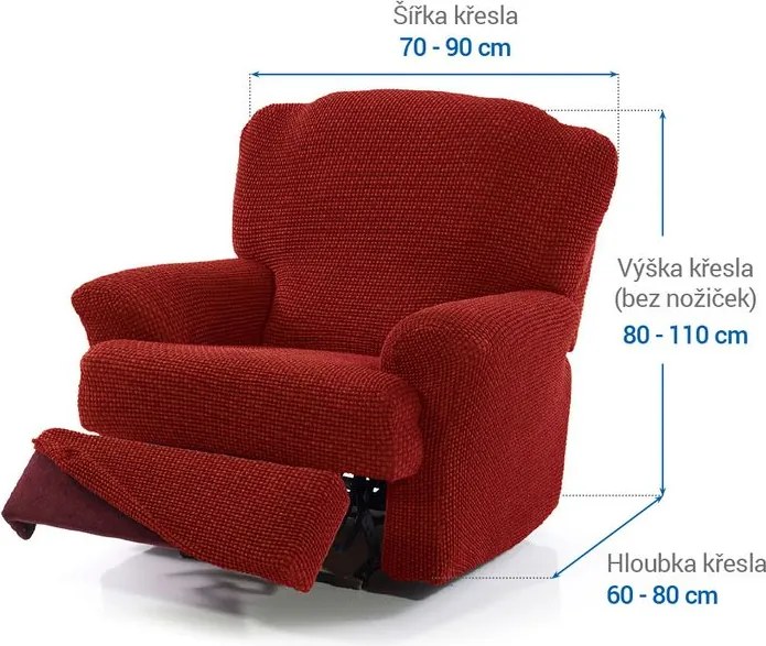 Super strečové poťahy NIAGARA tehlová relaxačné kreslo (š. 70 - 90 cm)
