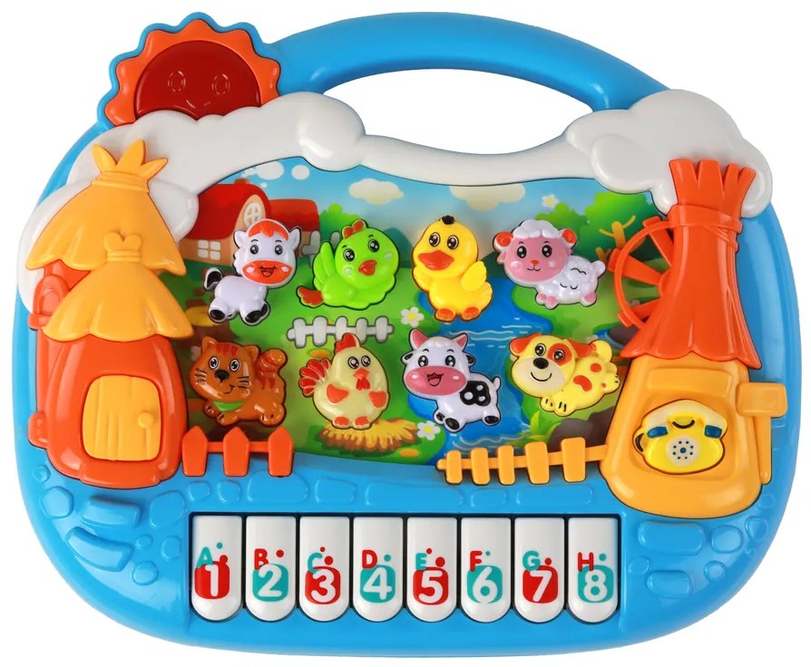 Lean Toys Vzdelávacie detské piano – zvieratká v angličtine