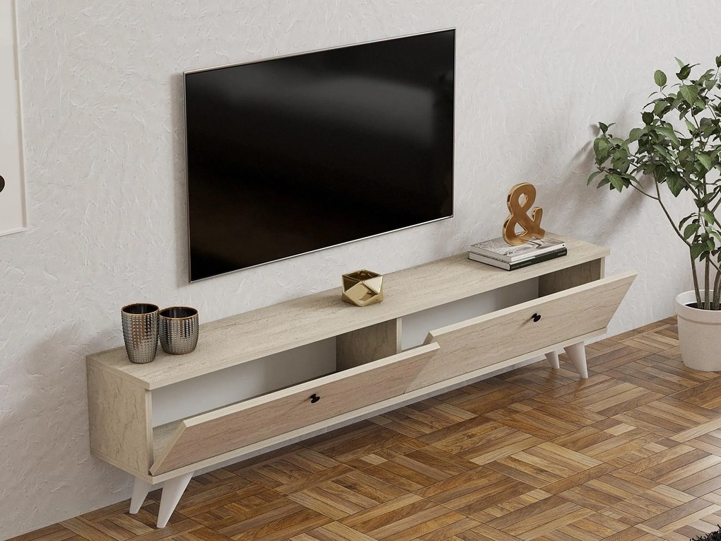 TV stolík/skrinka Parid (travertín). Akcia -19%. Vlastná spoľahlivá doprava až k Vám domov. 1102457