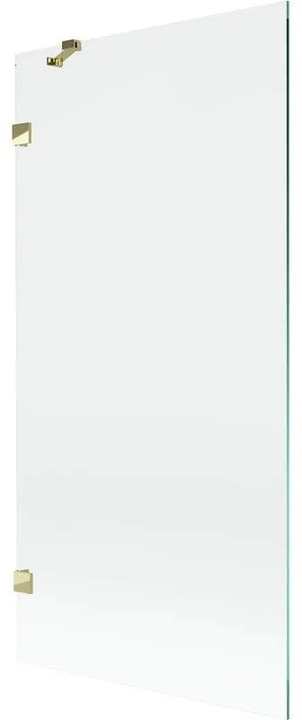 Mexen, Mexen Lunar 1-krídlová vaňová zástena 90 x 150 cm, transparentná, zlatá - 897-090-000-50-00