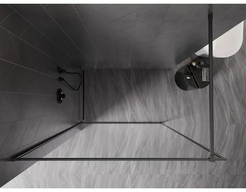 Mexen Kioto-XF, sprchová zástena s rámom 150 x 202 cm, 10mm číre sklo, grafitový profil, 800-150-104-66-00-X