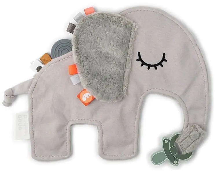 Sivá maznacia hračka s pútkom na cumlík Done by Deer Cozy Friend Elphee