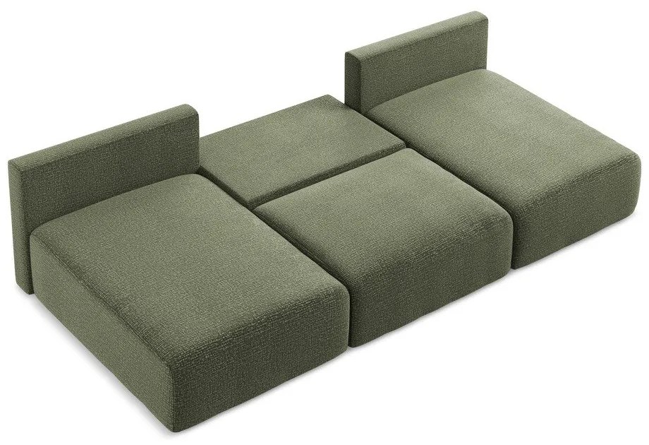 Zelená rozkladacia/s úložným priestorom rohová pohovka Kalena – Makamii