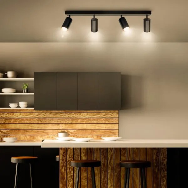 Brilagi - LED RGBW Stmievateľné bodové svietidlo SELE 4xGU10/4,8W/230V čierna/zlatá