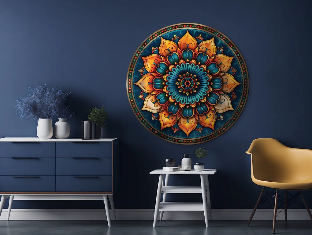 drevko | Kvetinová mandala Smaragdová hĺbka 45 x 45 cm