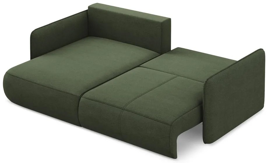 Zelená rozkladacia/s úložným priestorom rohová pohovka (ľavý roh) Nanea – Makamii