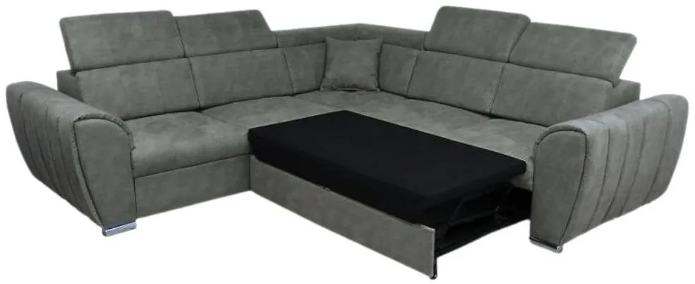 Rohová rozkladacia sedačka GRENADE ZARIA L sivá