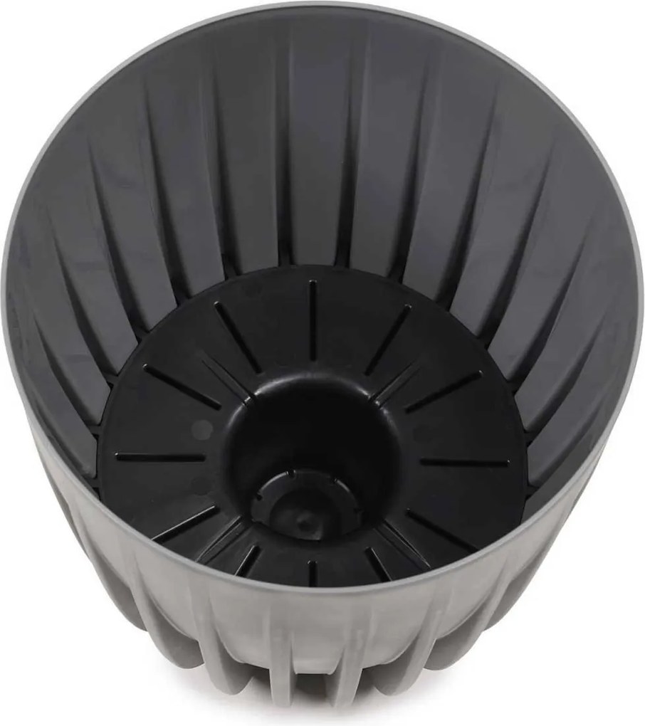 Květináč STRIPPED Eco Wood 39x46,3 cm zelený