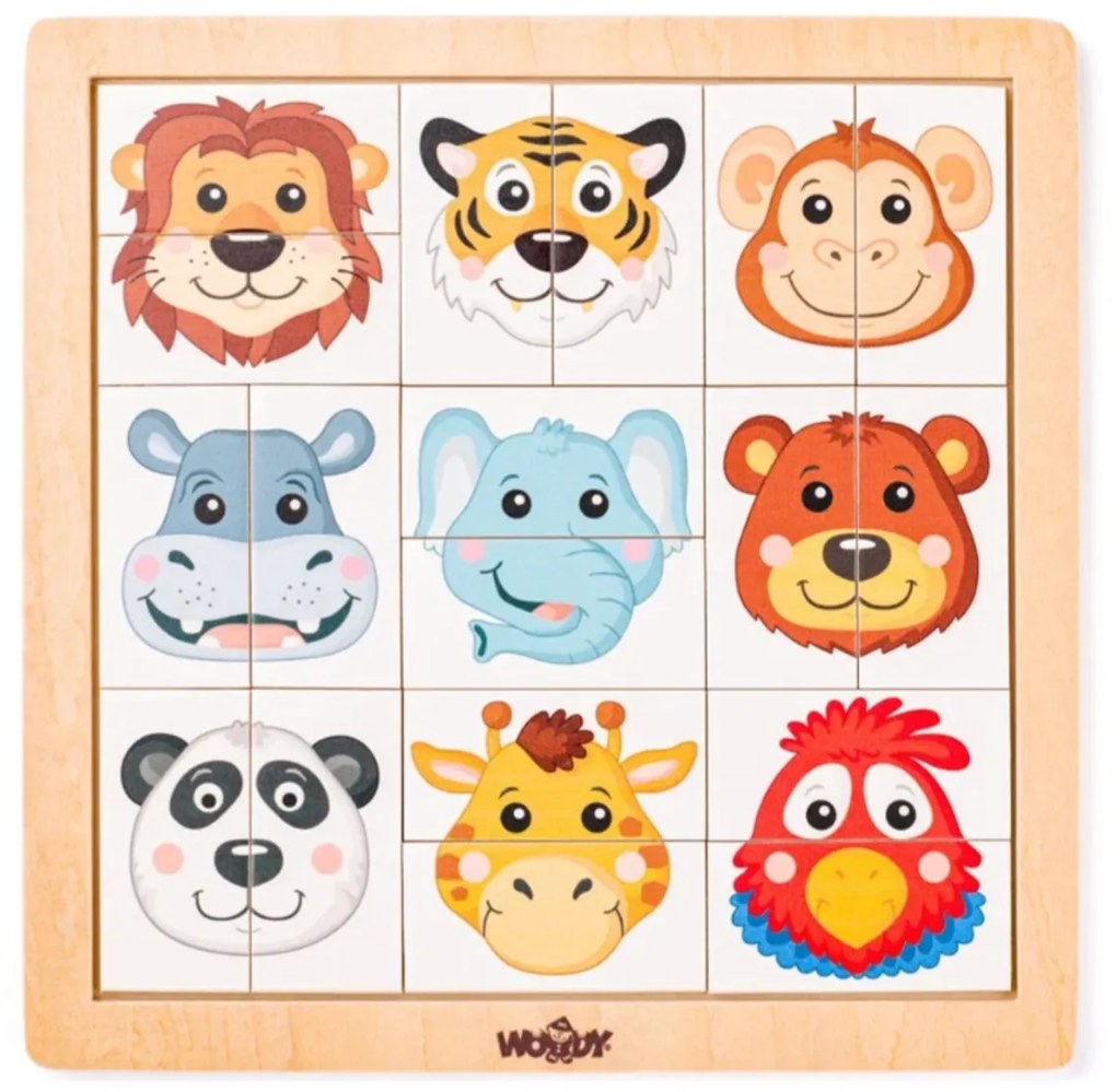 Drevené puzzle, vkladačka - Safari