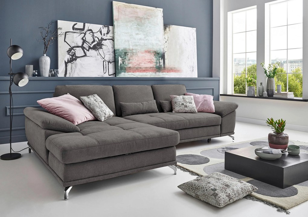 XXXLutz ROHOVÁ SEDAČKA, textil, sivá Sit & More - Sedačky - 000144005506