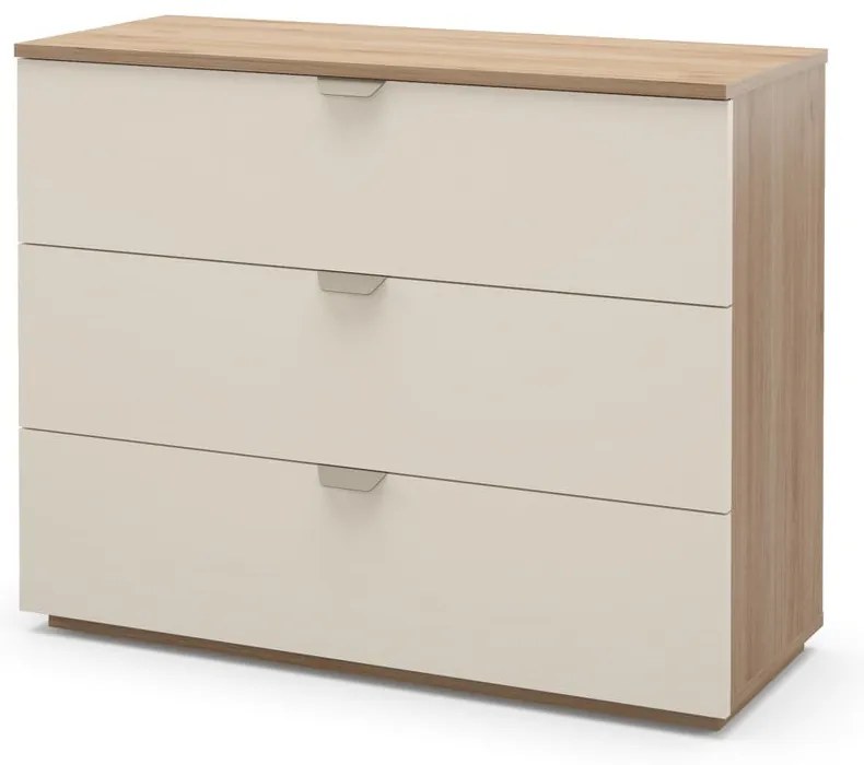 Komoda v dekore duba v krémovo-prírodnej farbe 100x80x40 cm Dennis – Marckeric