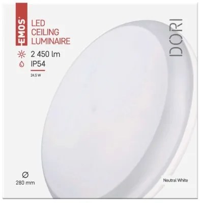 EMOS LED prisadené vonkajšie svietidlo DORI, 24W, 4000K, guľaté, biele