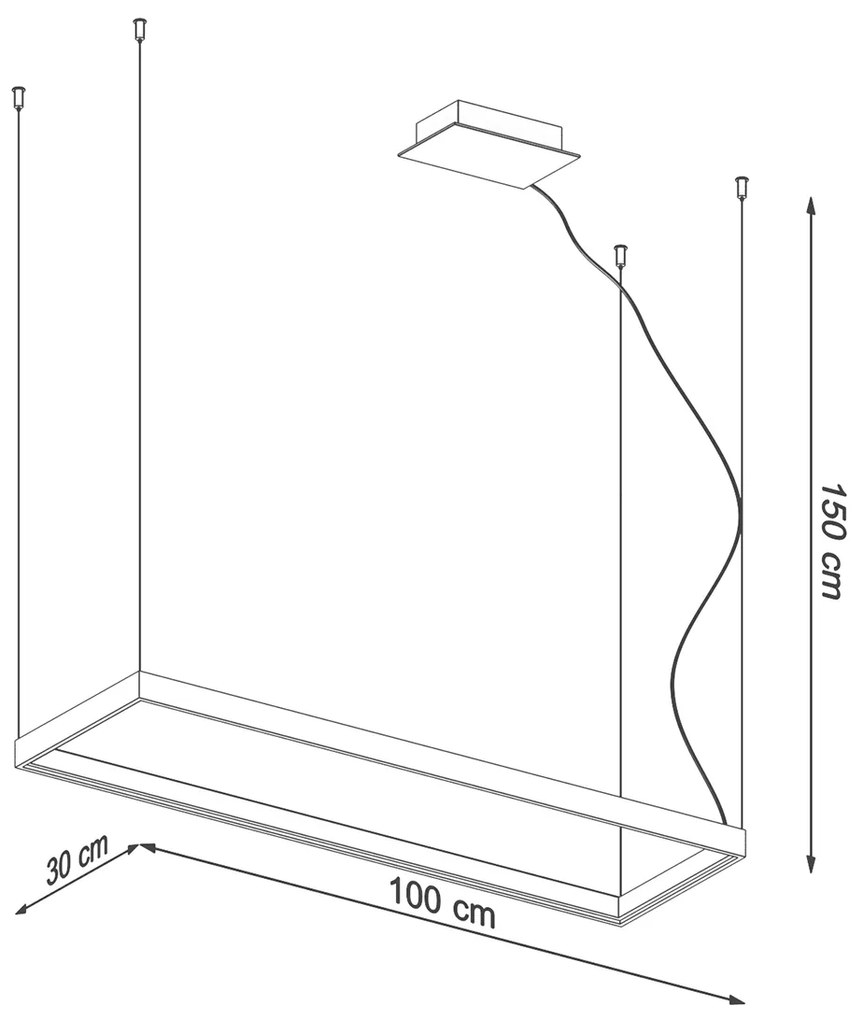 Thoro Lighting Luster TUULA M čierny 3000K