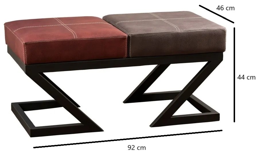 Taburet BRDA 92 cm burgundská červená/antracit