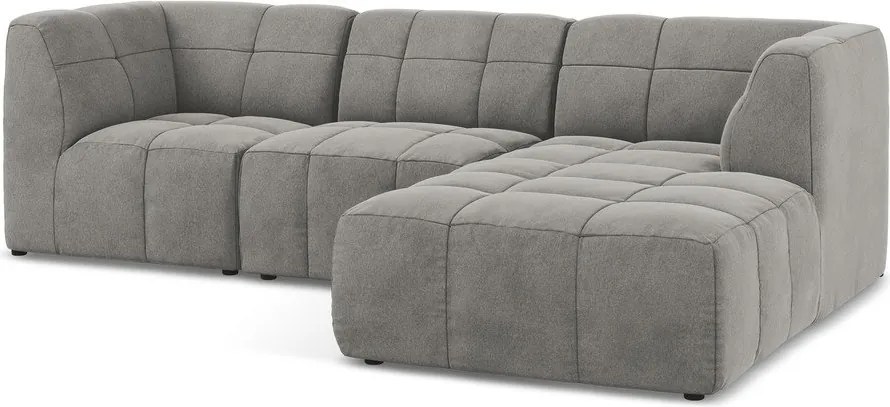 Sivá zamatová rohová pohovka (pravý roh/s leňoškou) Aloha – Makamii