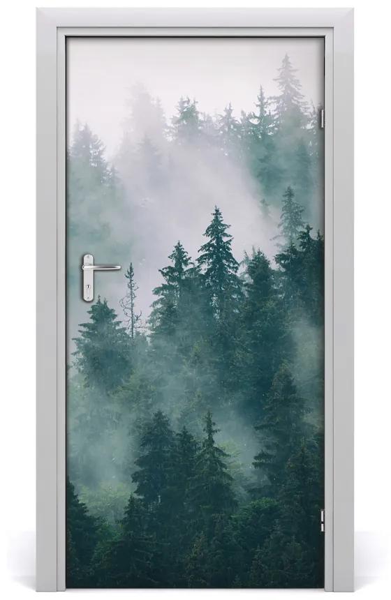 Fototapeta na dvere hmla nad lesom 85x205 cm